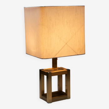 Lampe de table des années 70 avec base en laiton