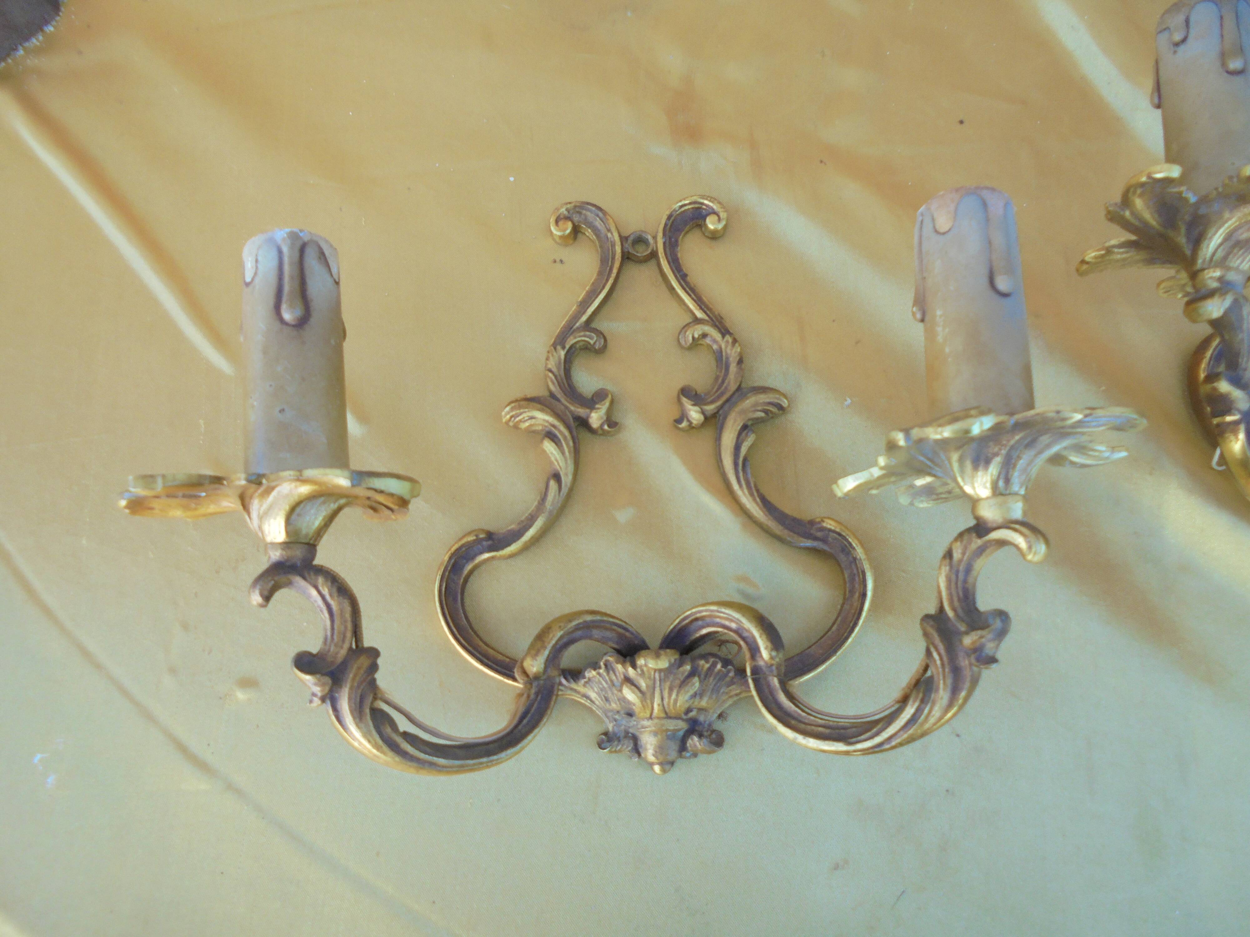 Pair of Louis XV Style Bronze Sconces