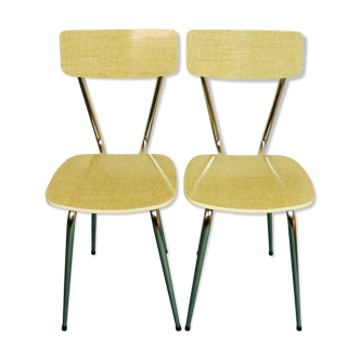 Pair of chairs in Formica "Tublac" Tweed print