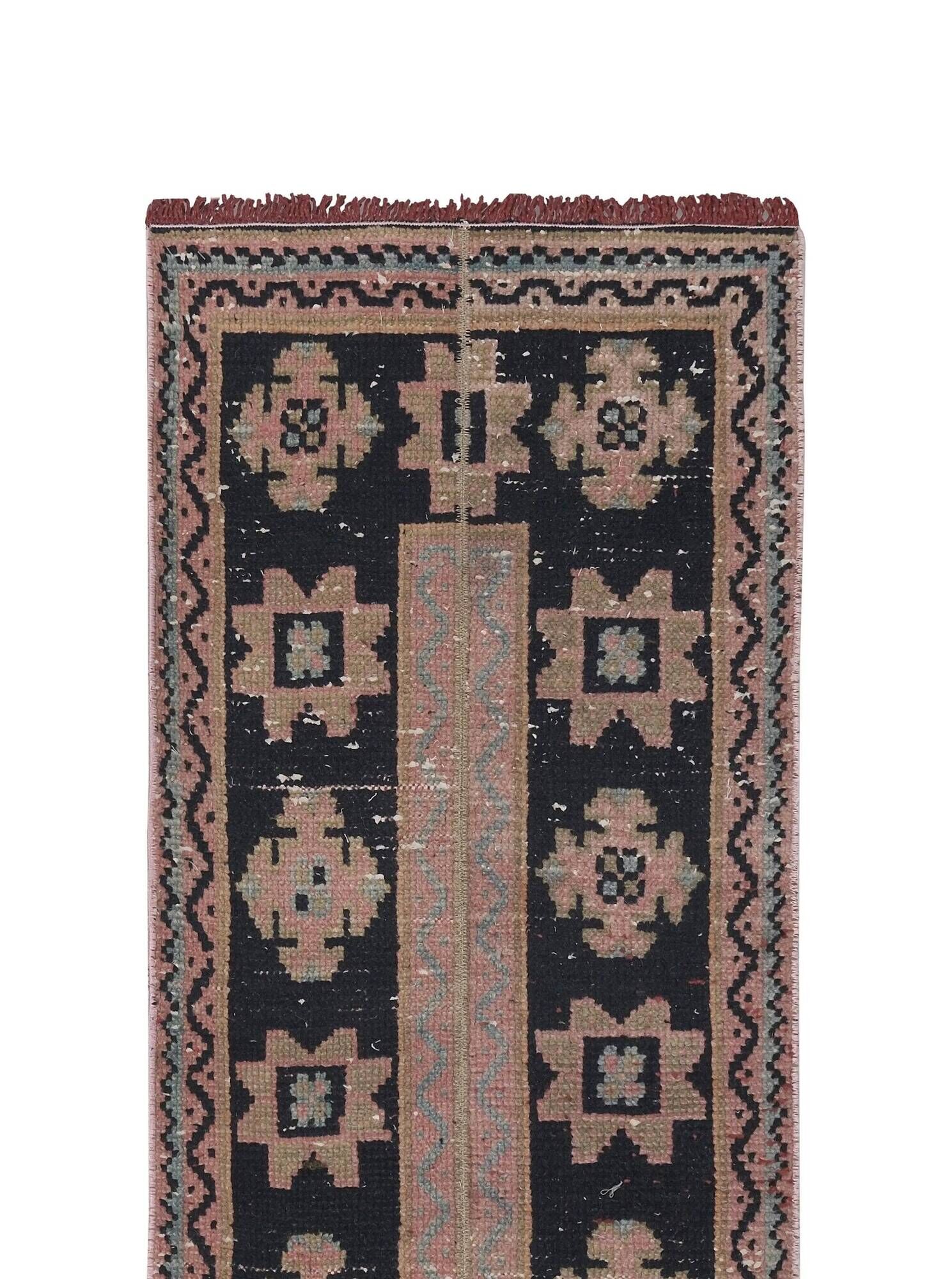 Vintage Turkish hallway rug 51x681 cm