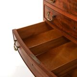 Scandinavian mahogany tallboy with brass handles