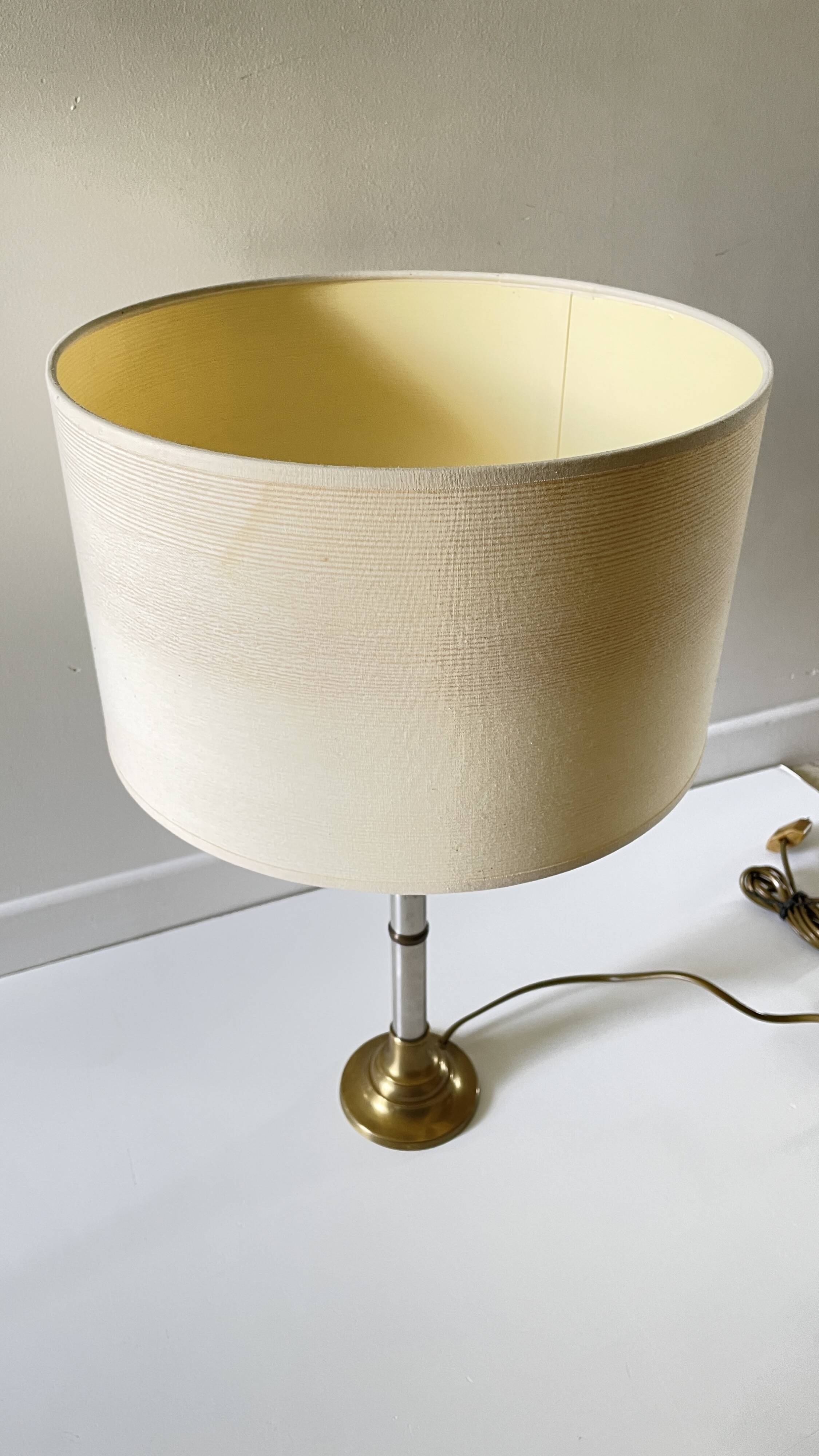70s lamp with wood effect lampshade