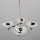 1950s Chrome and Glass Chandelier by Napako, Czechoslovakia