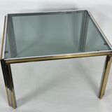 Mid-Century Modern chrome and brass side table, Romeo Rega style. 70s