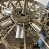 Vintage XL glass chandelier / Kinkeldey pendant light