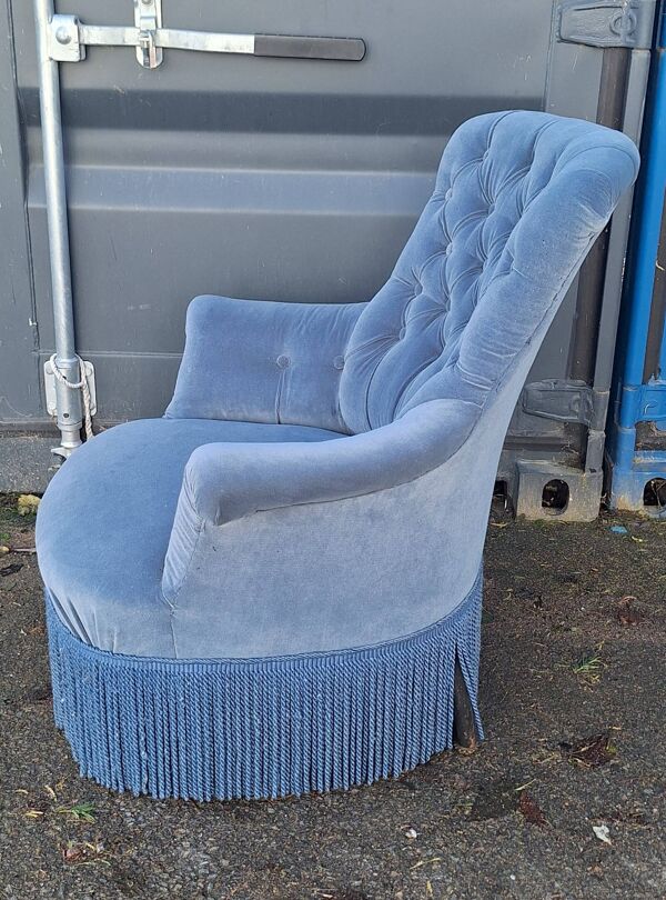 Fauteuil crapaud à capiton Napoléon III