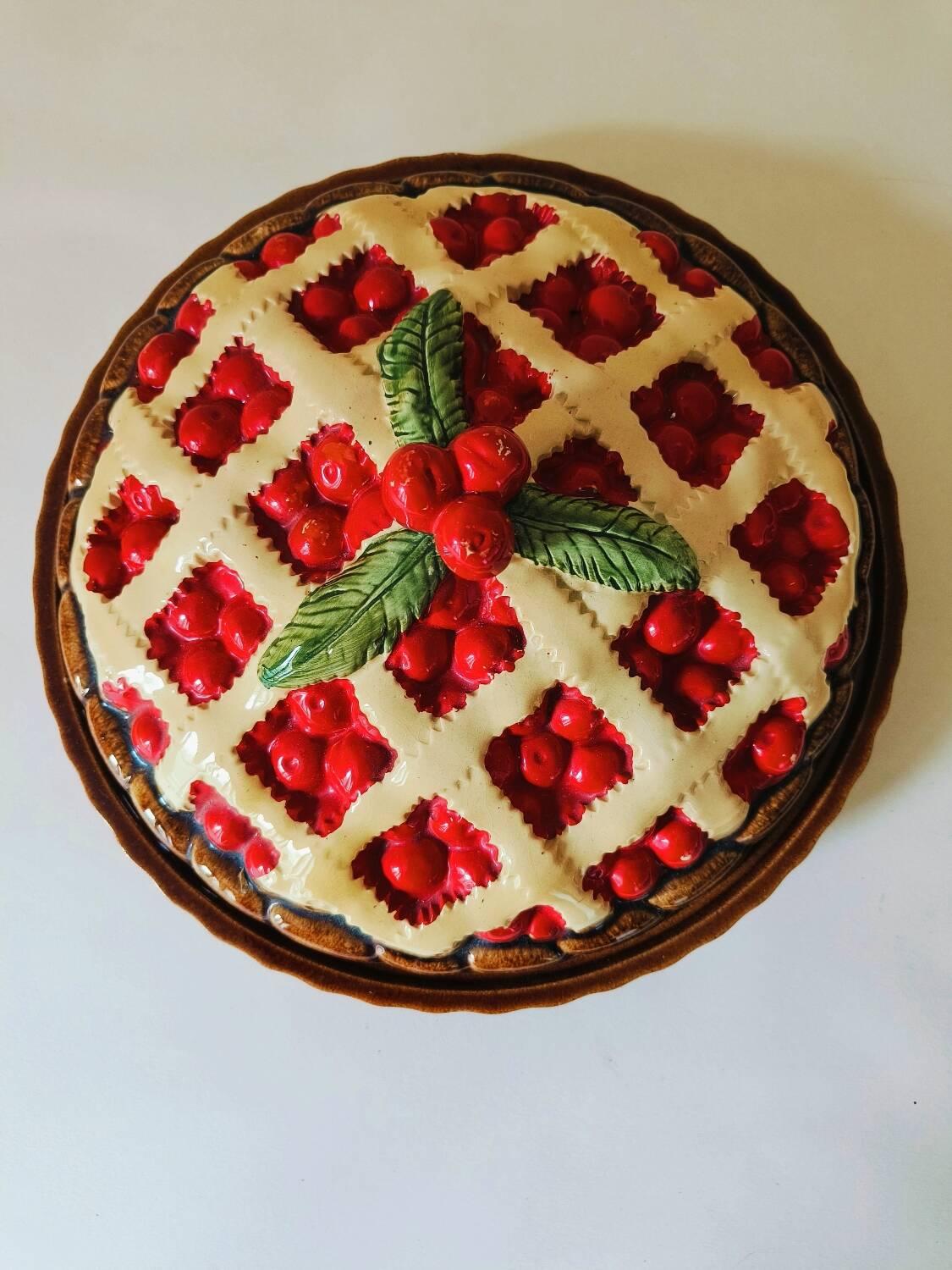 Cherry Pie Barbotine Tart Dish