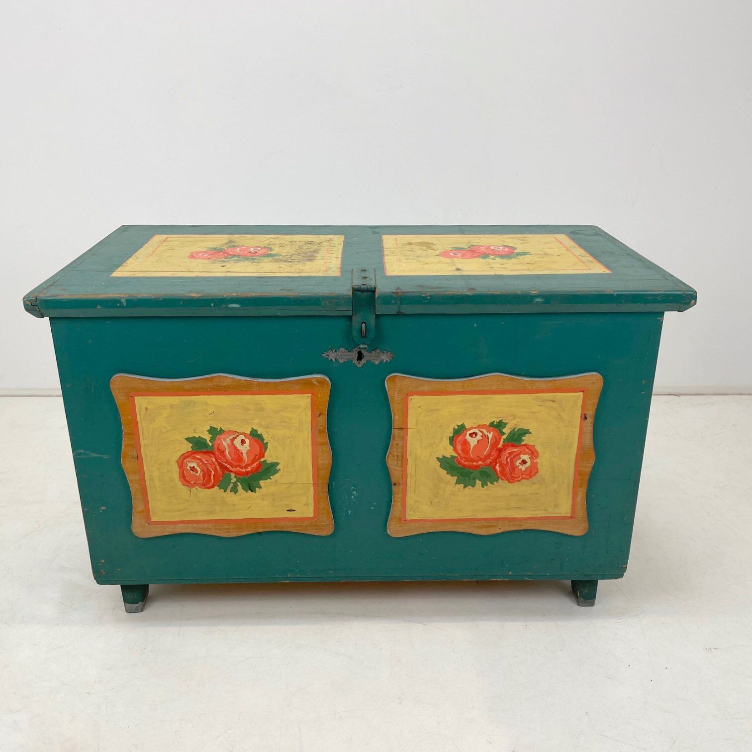 19th Century Hand Painted Chest or Floor Trunk
