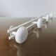 Wall coat rack with 4 hooks in white lacquered metal 1970