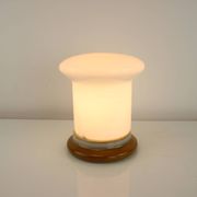 Vintage Glass and Ceramic Table Lamp Osvetlovaci Sklo Valasske Mezirici, 1970s