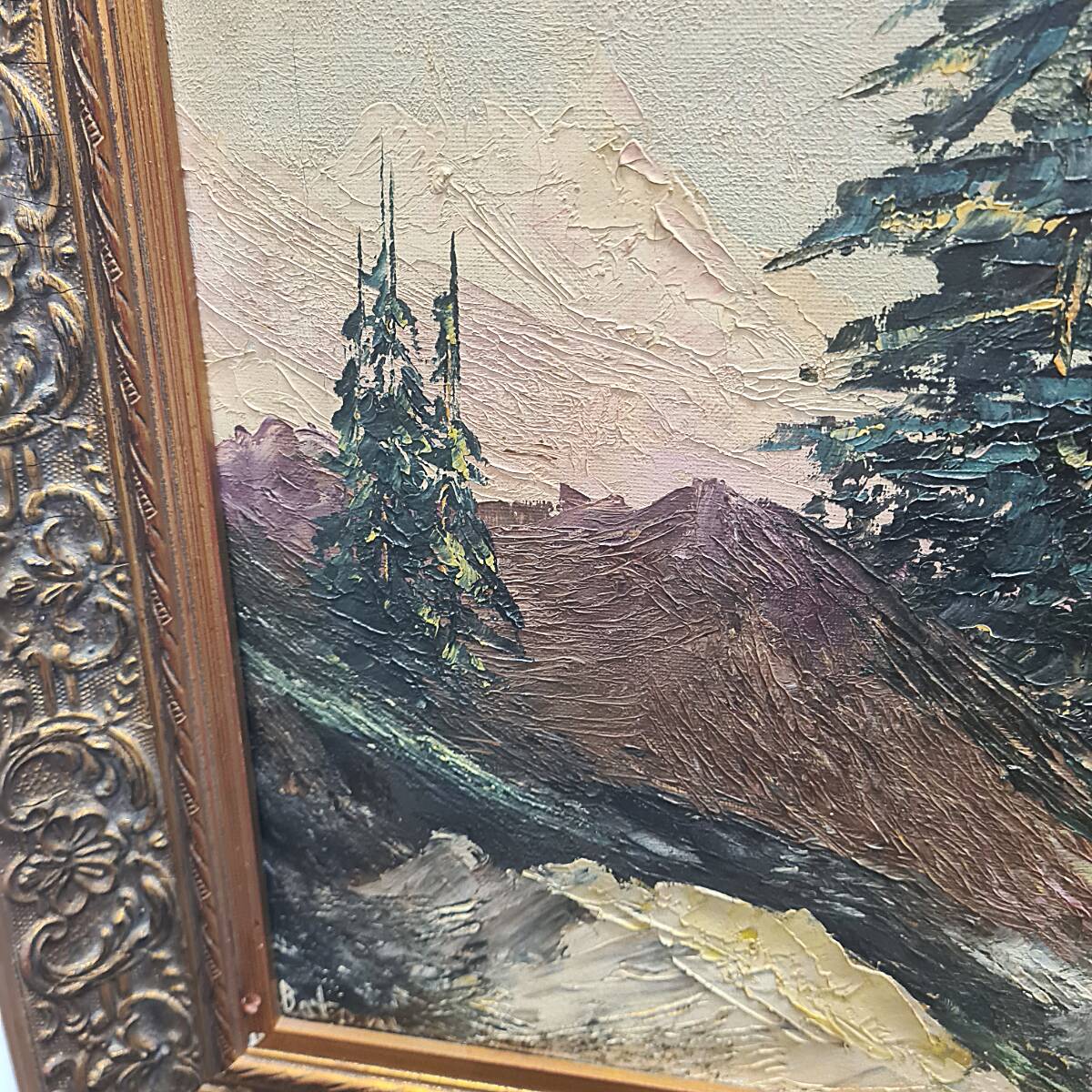 Mountain Landscape Painting By Batoni, mid-century