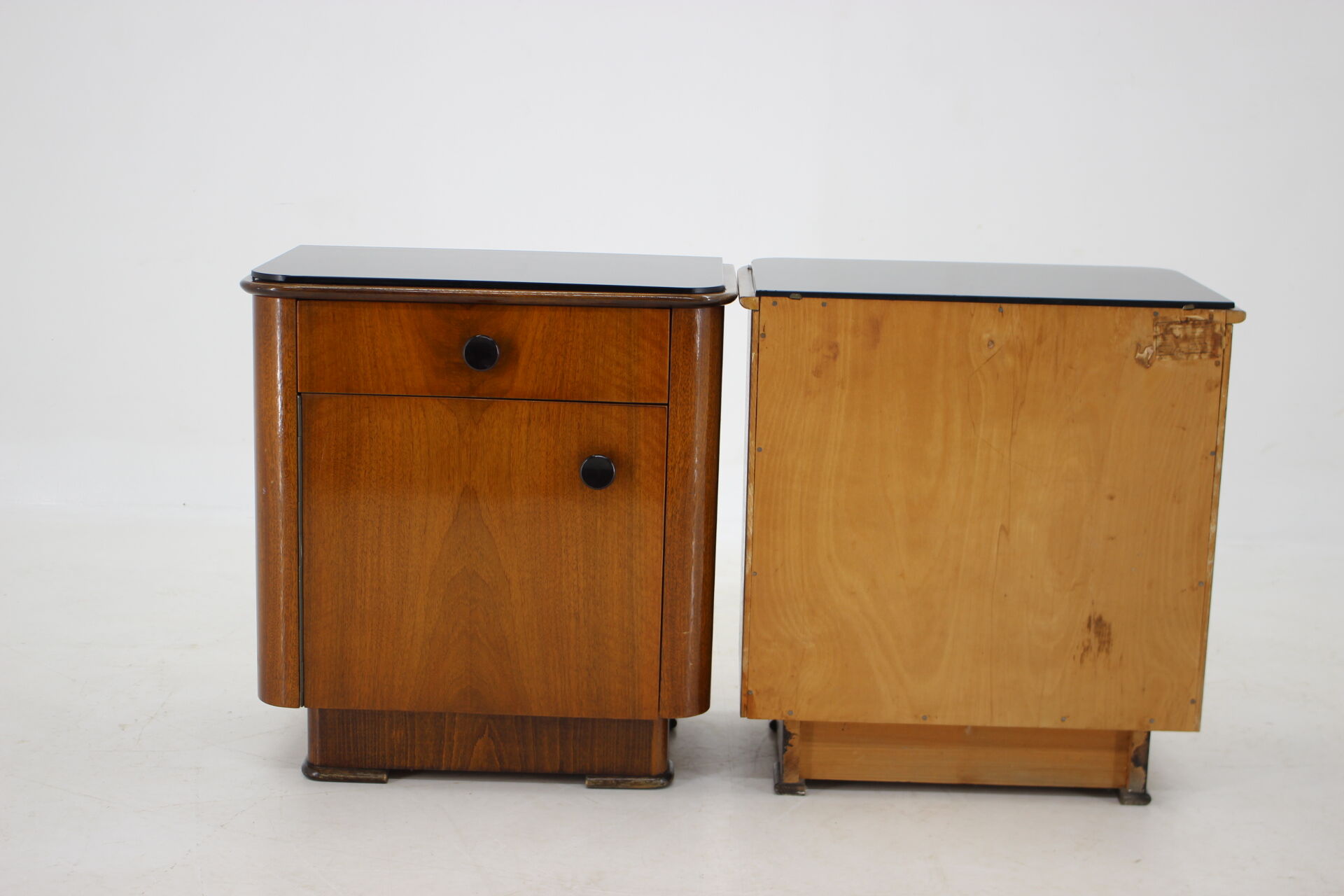 1950s pair of bedside tables, czechoslovakia
