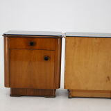 1950s pair of bedside tables, czechoslovakia