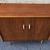 Sideboard stand vintage storage cabinet blond walnut veneer 1960-1980's