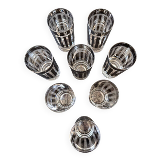 Set of 8 Dorothy Thorpe glasses, circa 1950