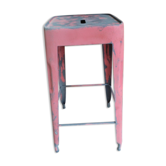 Stool high bistro bar metal patinated seat square dp 082207