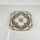 Square plate / Longchamp dish model "Diane", polychrome earthenware, late 19th century.