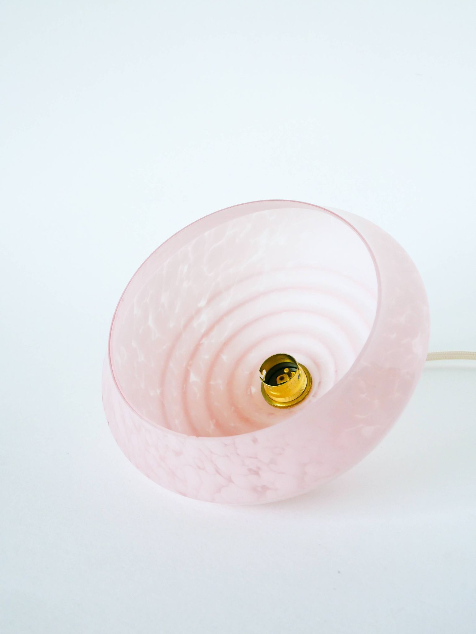 Suspension en verre de Clichy, Rose Bonbon, Art Déco, 1930