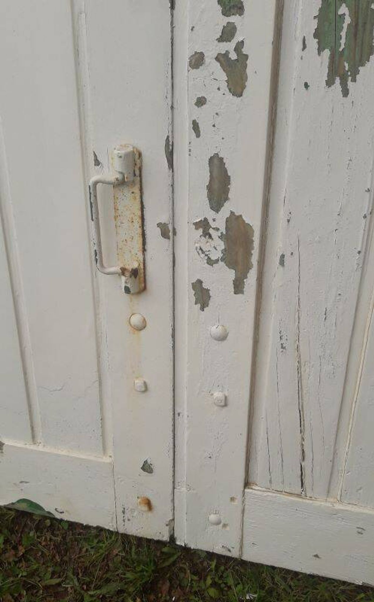 Volets 4 vantaux H148xL245cm persiennes chêne anciens paire 1