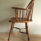 Mid century solid oak lyre-back Windsor armchair, 1960s