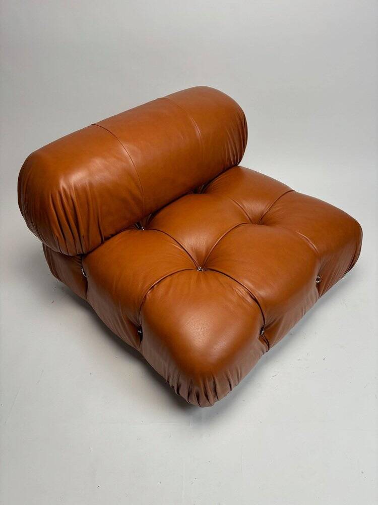 Camaleonda Lounge Sofa in Cognac Leather by Mario Bellini for B&B Italia, 1973, Set of 4