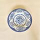 Set of six English deep plates, made of ironstone ceramic, floral patterns.