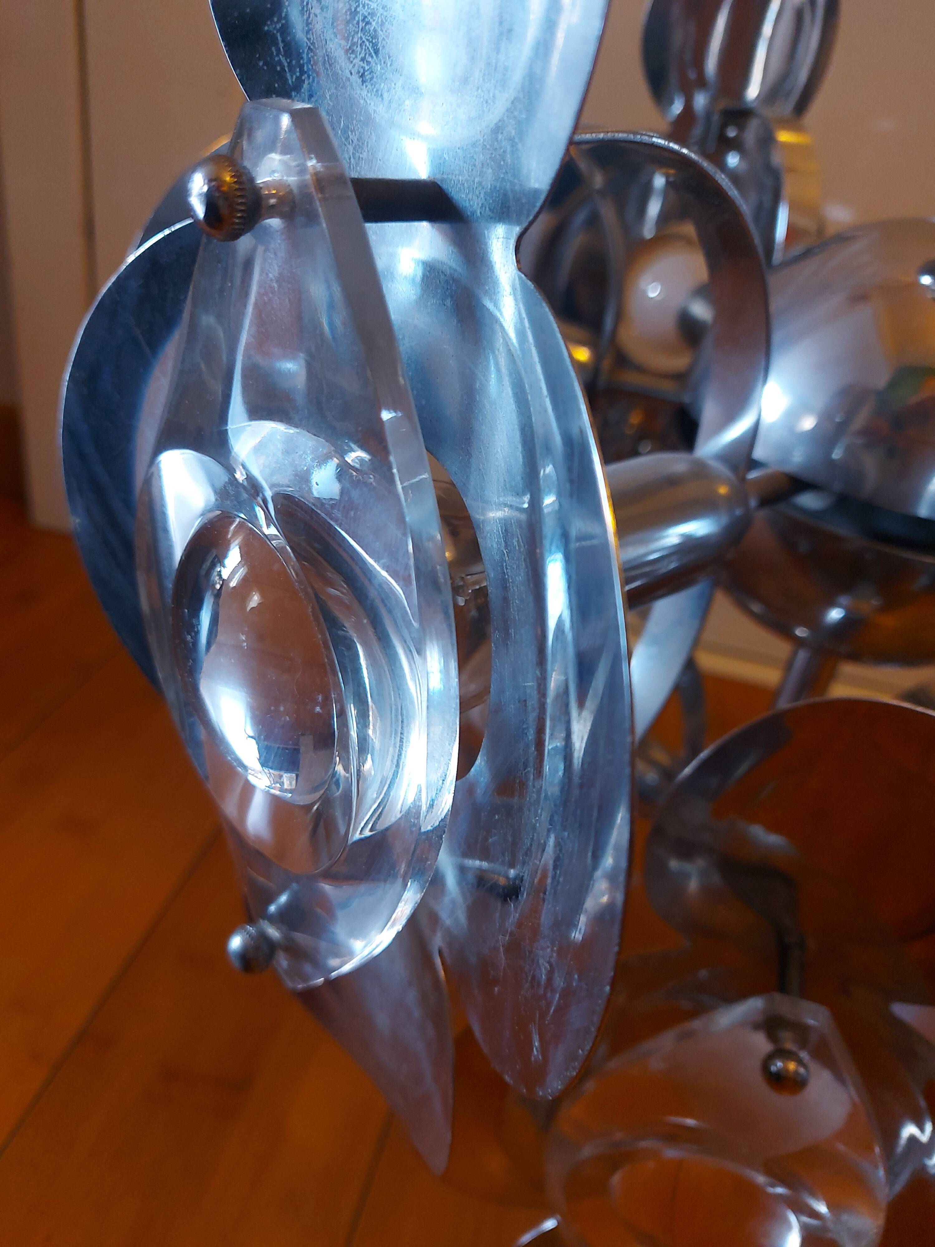 Vintage chandelier 70'S Oscar Torlasco , 9 lights