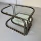 Vintage tubular coffee table with glass top, Italian design Morex, 70s