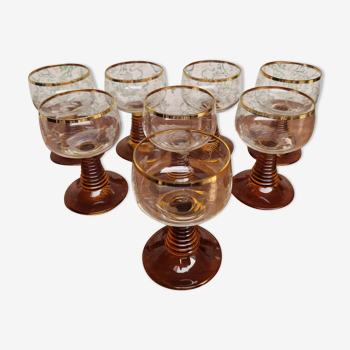 White wine glasses Rhin Durand Luminarc Roemer 1970s