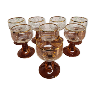 White wine glasses Rhin Durand Luminarc Roemer 1970s