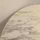 Vintage round dining table in white marble and chrome metal from the 1970s.