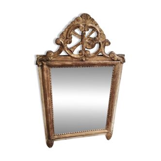 Antique Louis XVI style gilded wood mirror