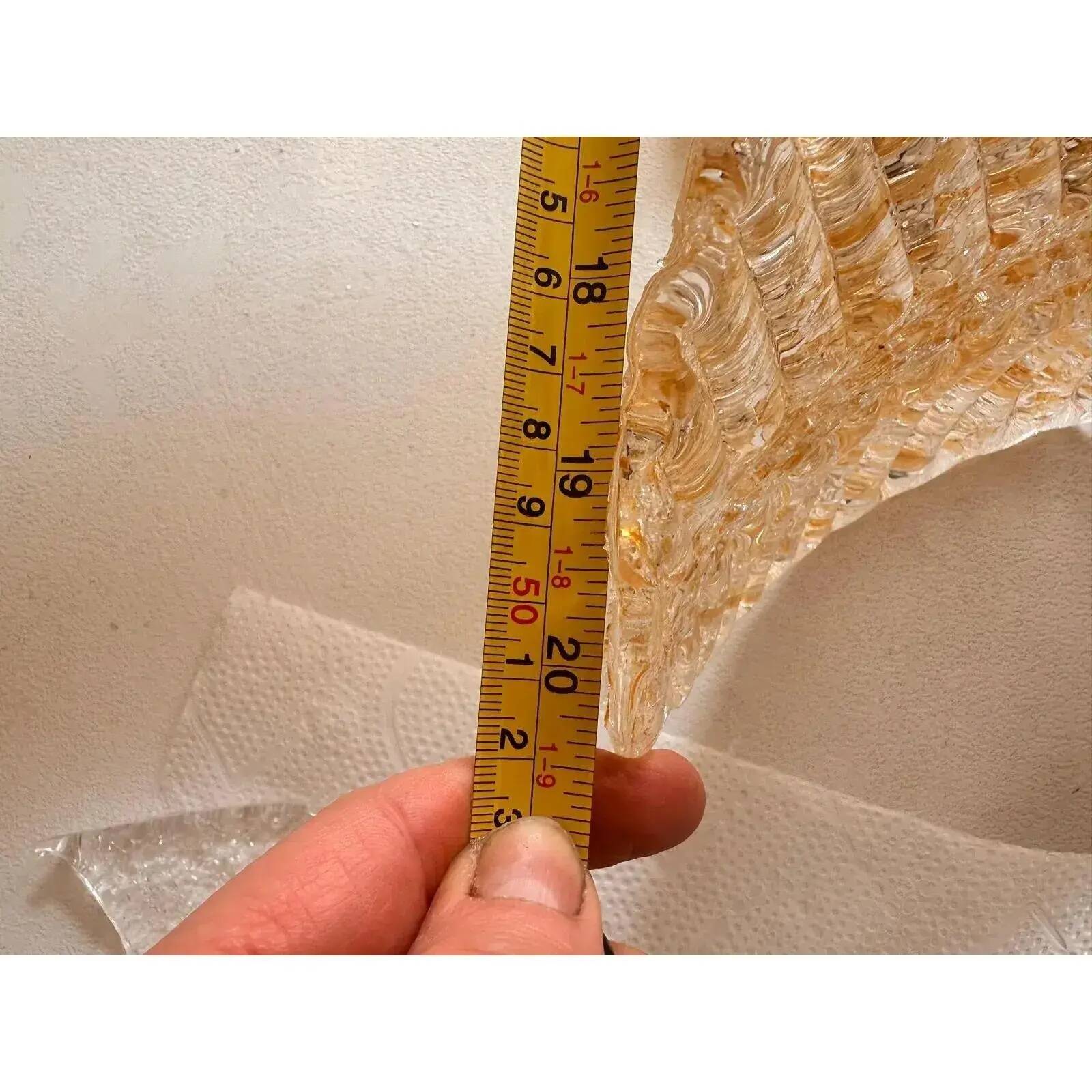Gold “Graniglia” Leaf Murano Glass Wall Sconces in Venetian Style - a Pair