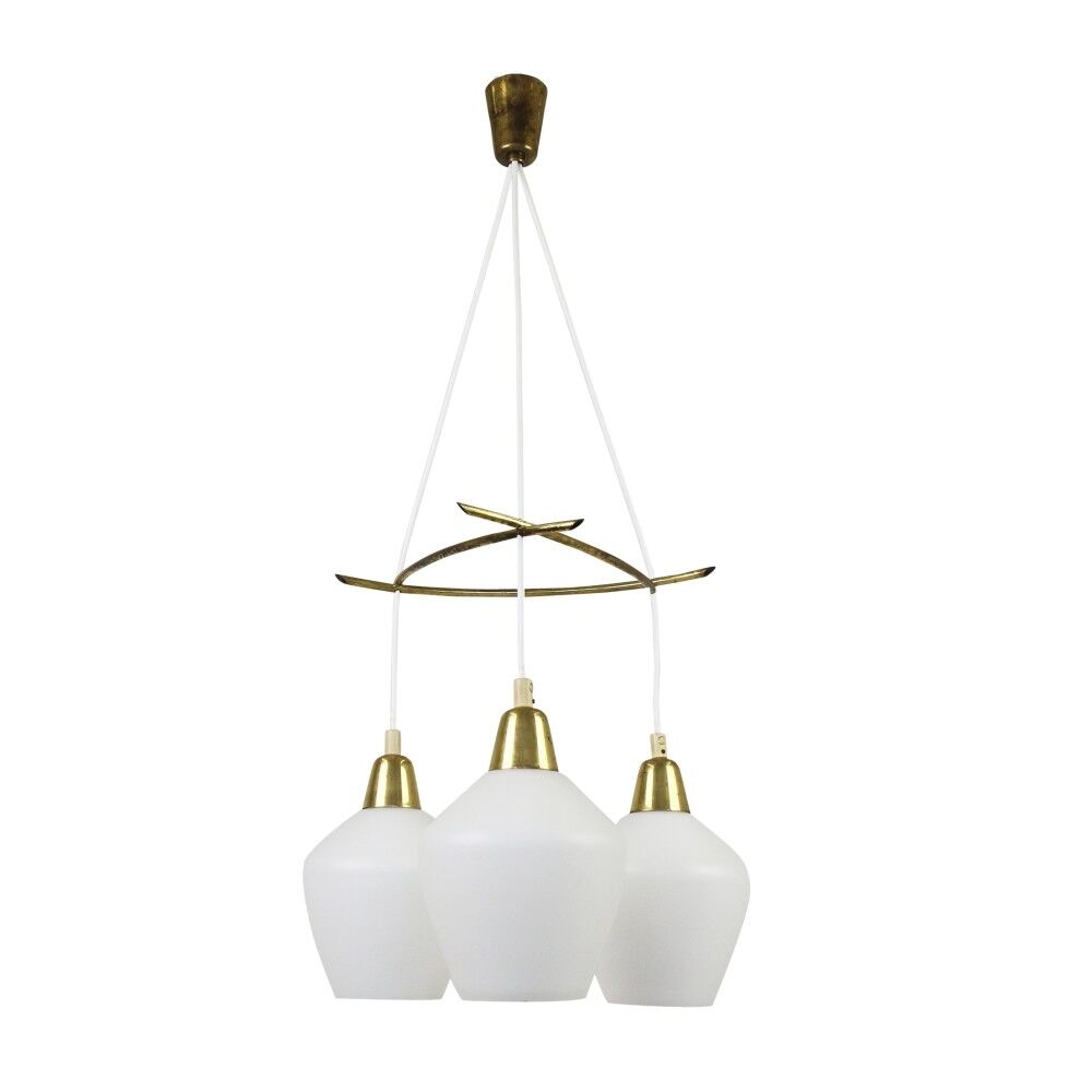 Scandinavian glass hanging lamp, 1960