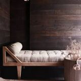 Wooden and fabric bench