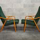 Pair of green armchairs by Antonin Suman for Ton Bystrice (Thonet) year 1960