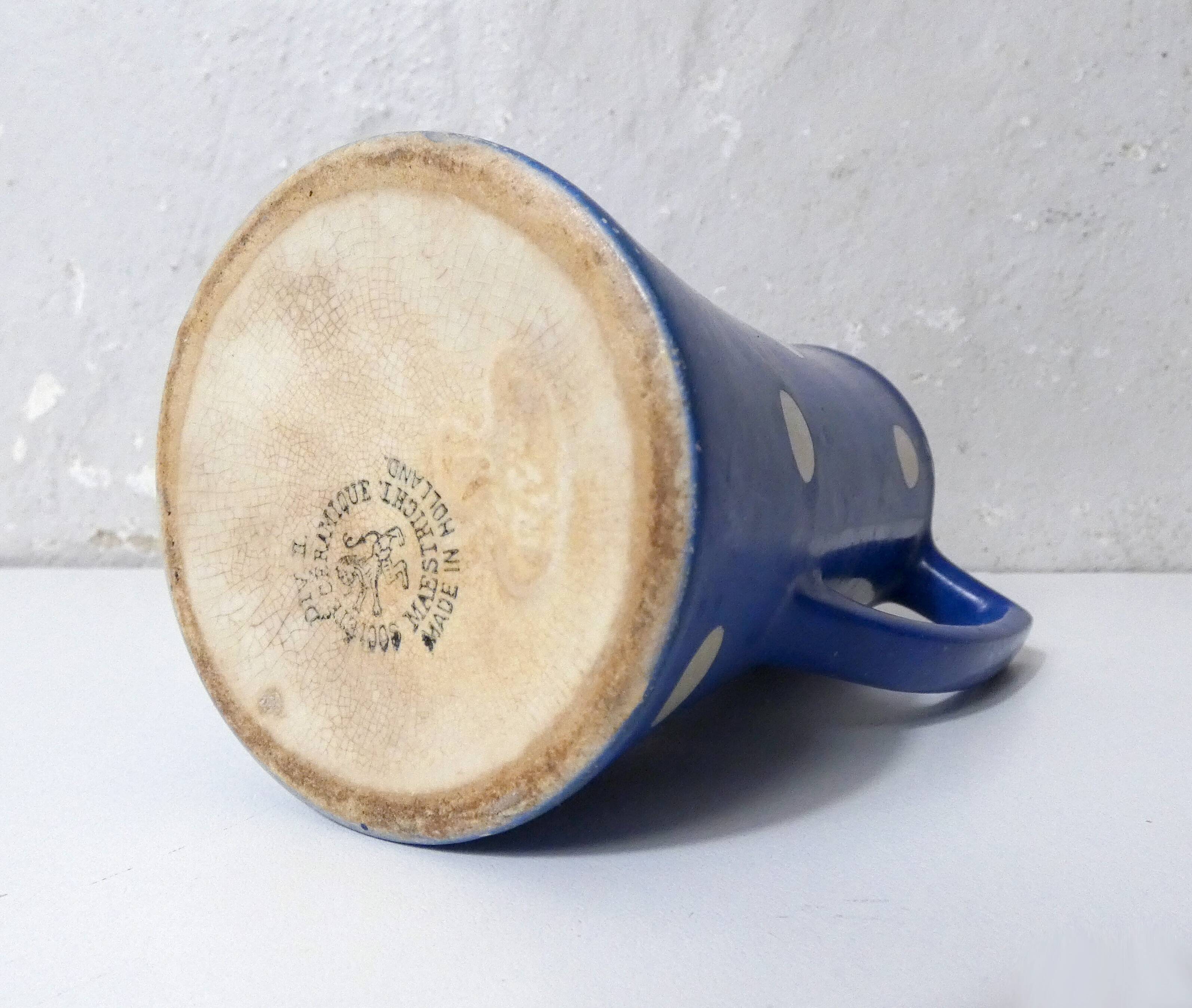 antique Longchamp style ceramic pitcher