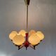 6 pendant lamps in glass and burgundy brass by Hans-Agne Jakobsson, 1960s, Sweden