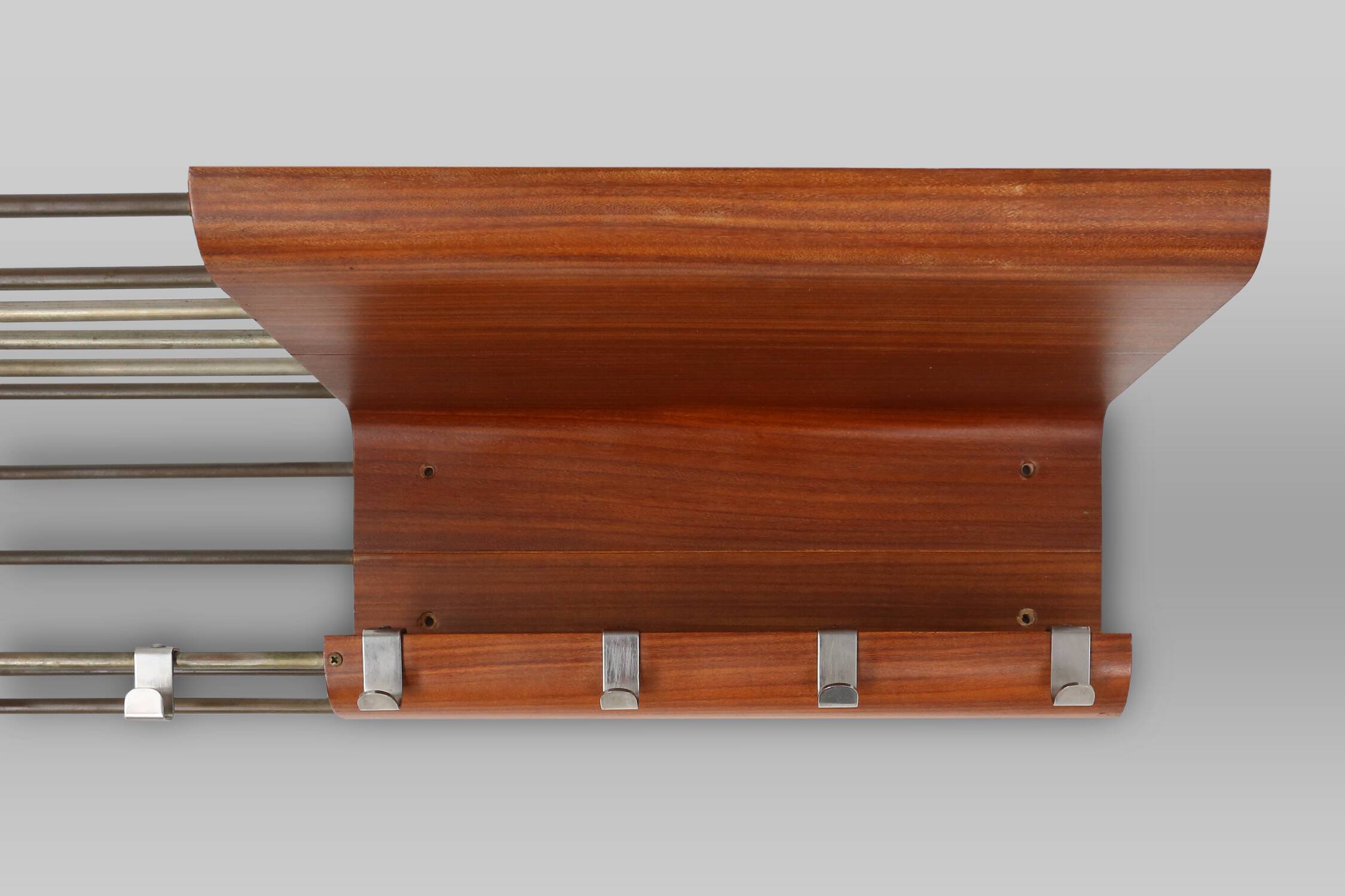 Mid-century coatrack by De Coene in bent plywood, Belgium 1960