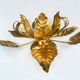Vintage gold leaf metal flower wall light Florentine wall sconce