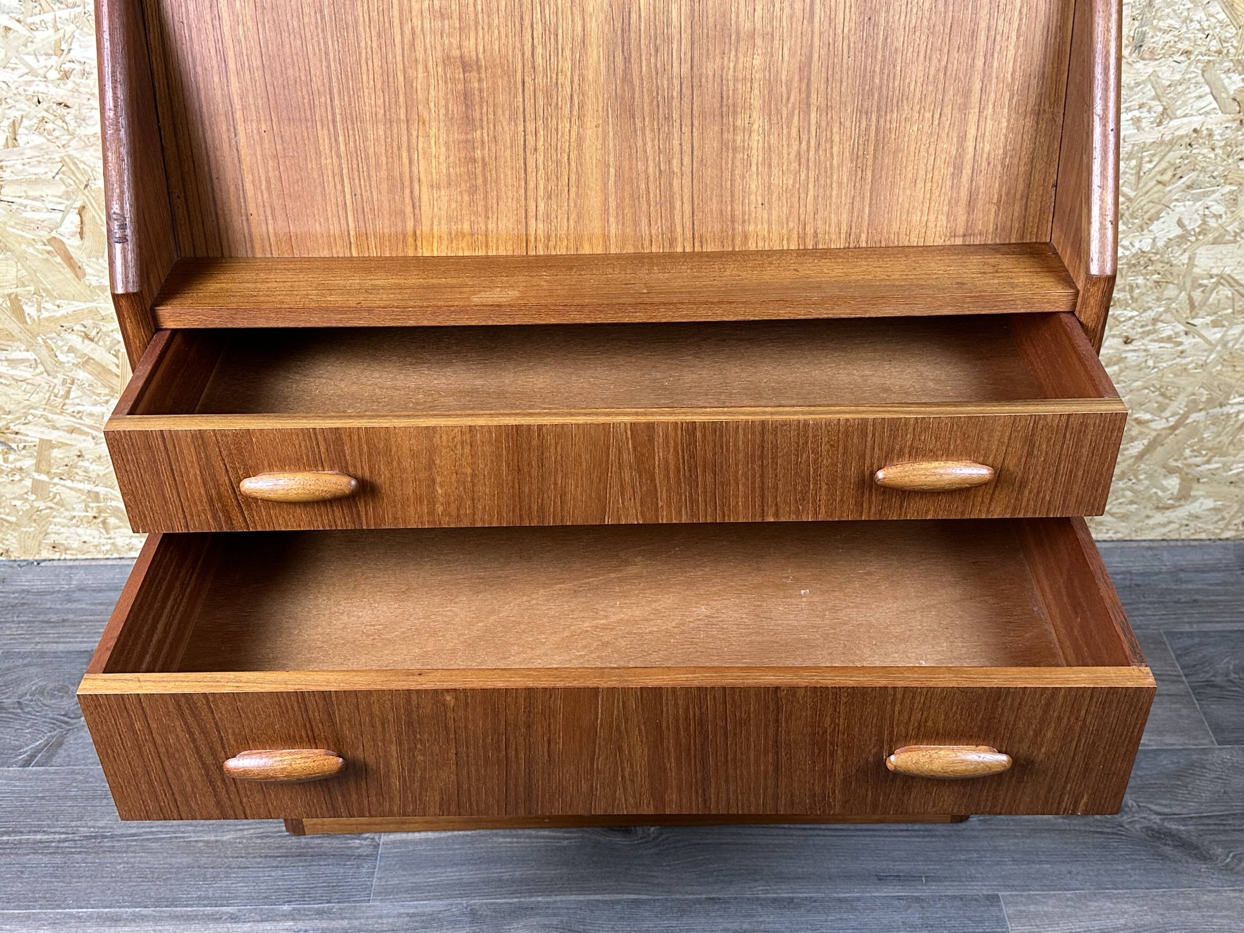 60s 70s teak secretary chest of drawers Danish Modern by Dyrlund Denmark