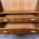60s 70s teak secretary chest of drawers Danish Modern by Dyrlund Denmark