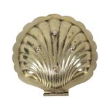 Beurrier coquillage en métal chromé et verre et couteau, Angleterre