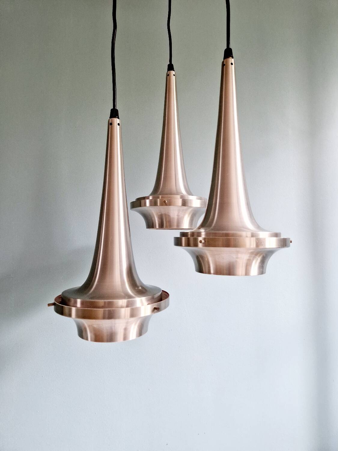 Lustre cascade Space Age en aluminium brossé, années 1960-70
