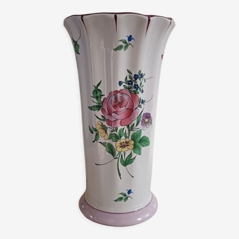 Vase en faïence de Lunéville décor Réverbère