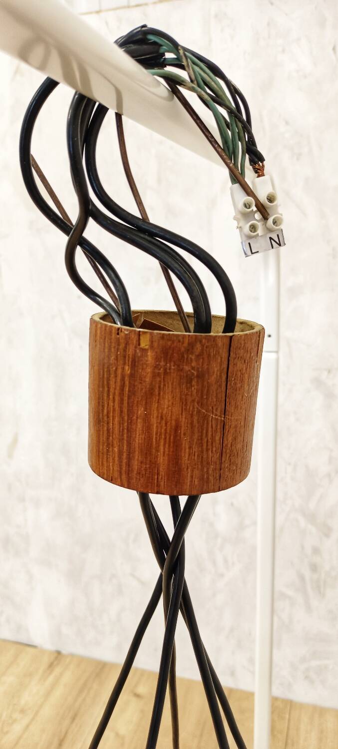 Teak and resin pendant light
