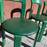 6 Bruno Rey Kush & co Green Stackable Chairs Circa 1970