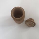 large pot with turned wooden lid