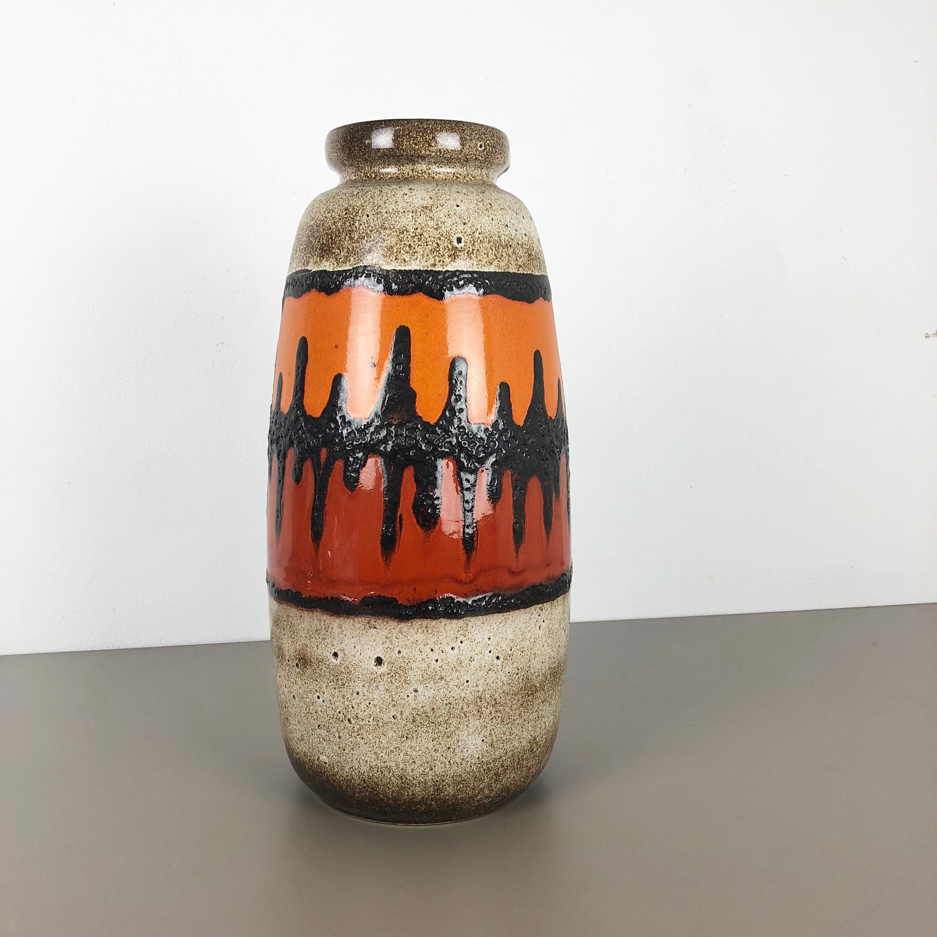 Floor vase fat lava "284-47" vase by Scheurich, Germany, 1970s