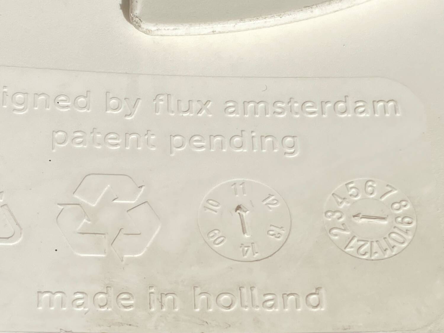 White ABS folding chair signed Flux Amsterdam circa 1980